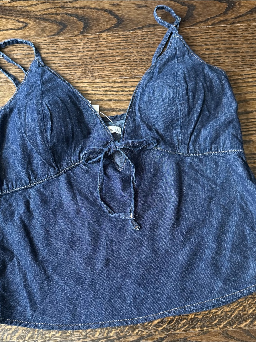Abercrombie & Fitch Indigo Denim Tie-Front Cami